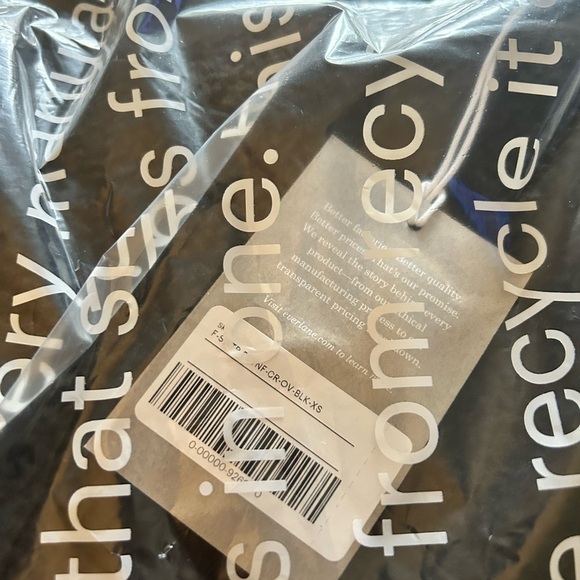 Everlane black oversized crewneck fleece sweater sweatshirt size XS new - Picture 4 of 4